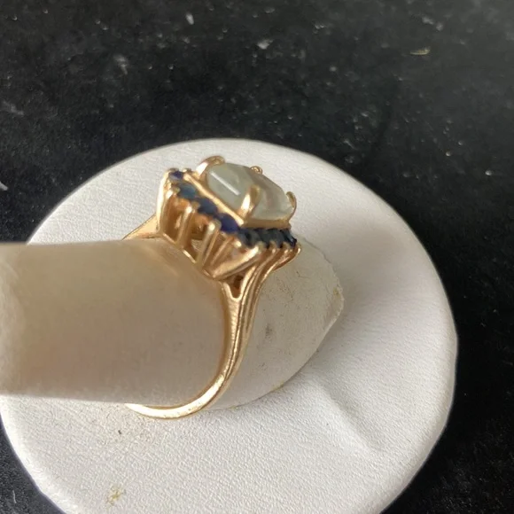 14k aquamarine and sapphire ring